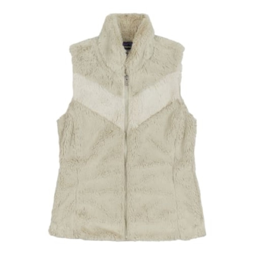 Patagonia Bleached Stone Pelage High-Pile Fleece Zip-up Vest in Size M